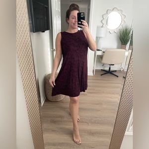 LOFT Burgundy Mini Dress maroon floral